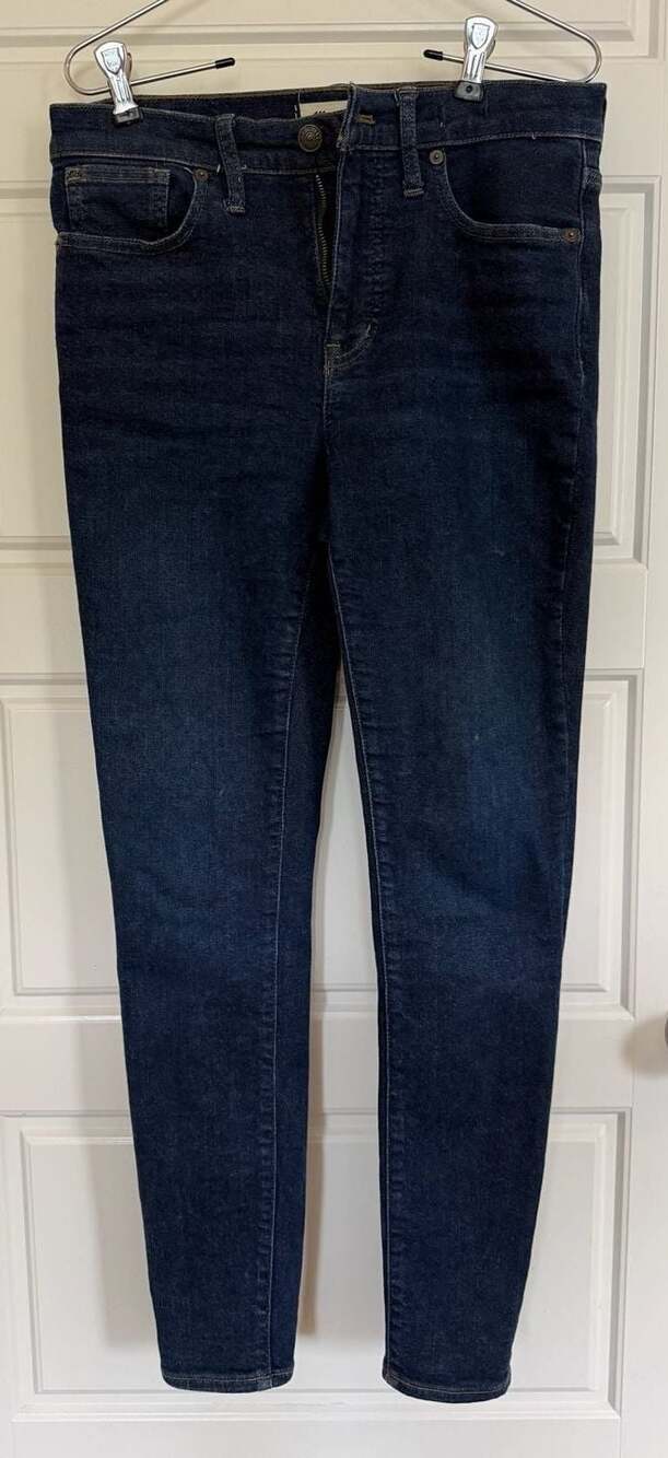 Madewell 9" Mid-Rise Skinny Jeans in Dark Wash Size 28